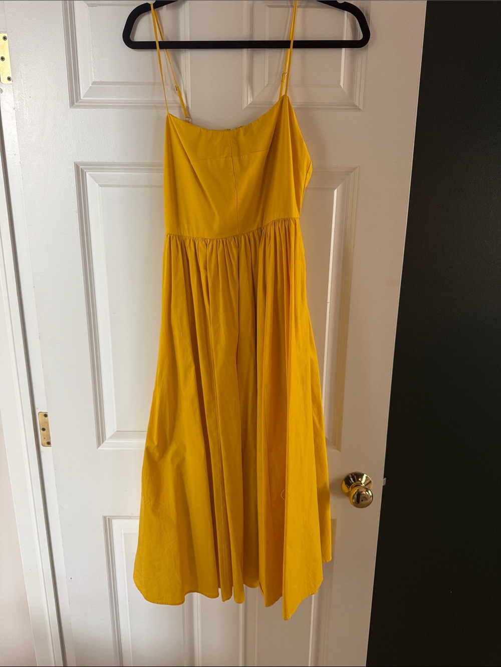 J. Crew Yellow Spaghetti-Strap Midi Dress